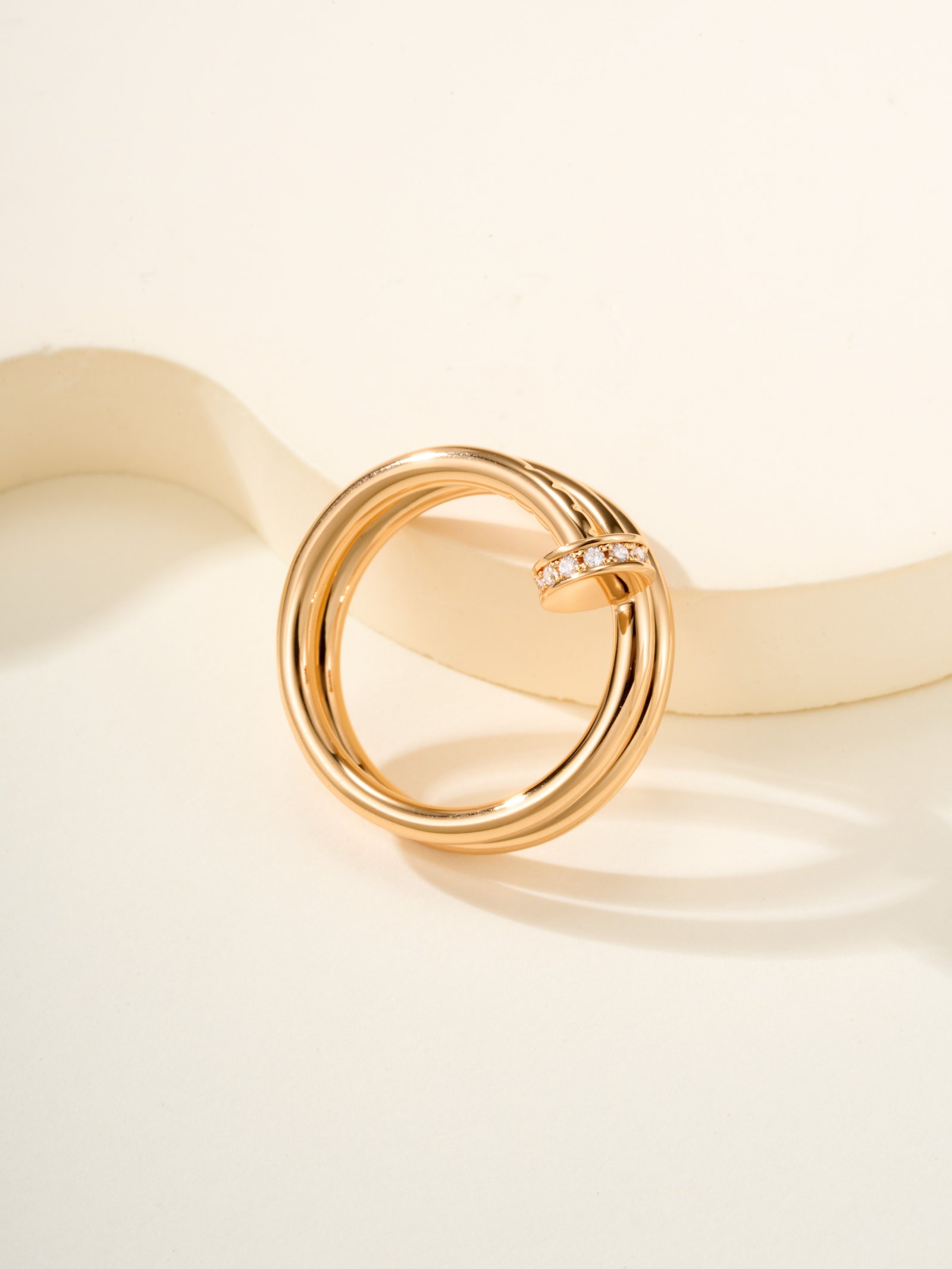 Nail double ring head and tail diamond ring - 图片 5