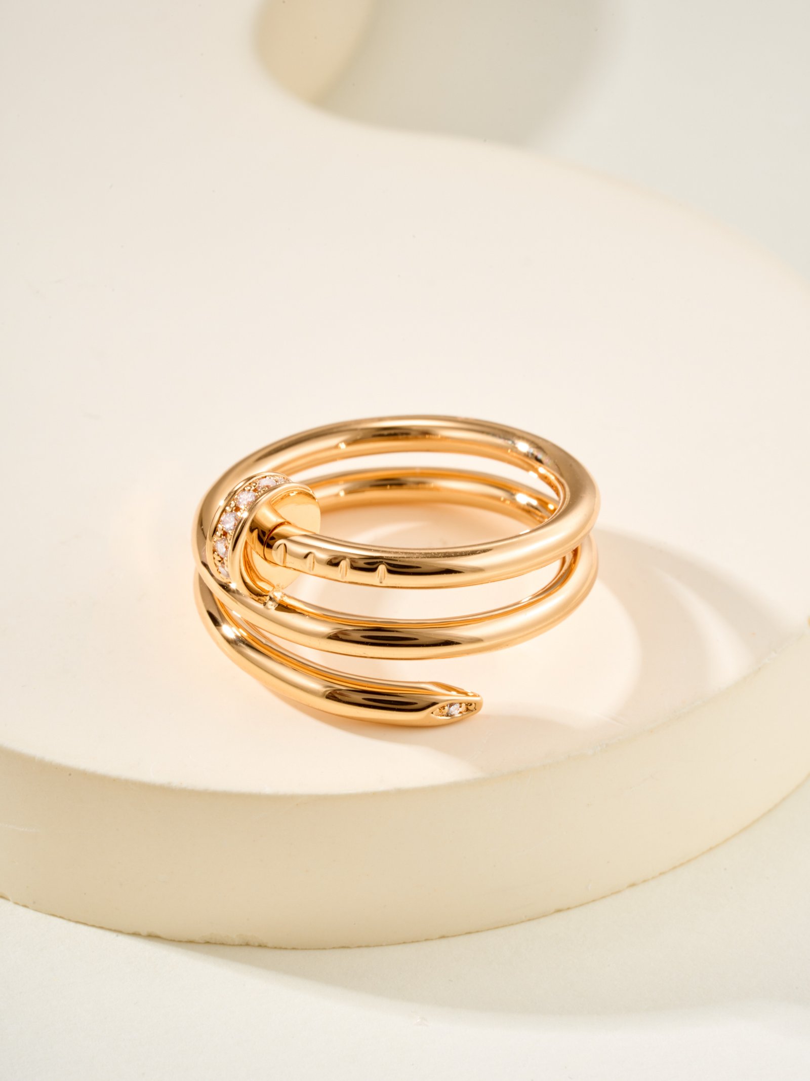 Nail double ring head and tail diamond ring - 图片 9