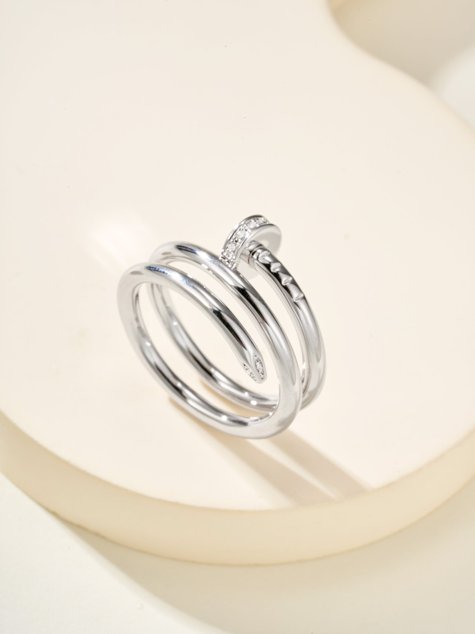 Nail double ring head and tail diamond ring - 图片 8