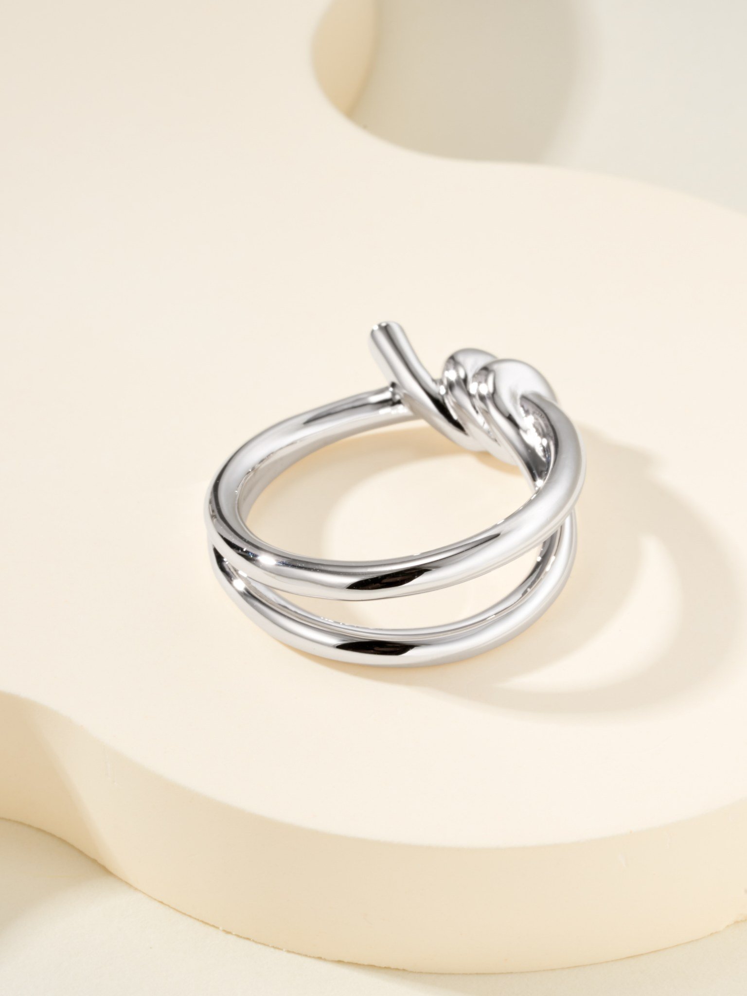 T knot dual row diamond free ring - Image 5