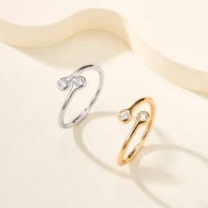 Double Water Drop Open Ring