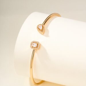 MESSIKA my twin waterdrop diamond open bracelet (colored white)