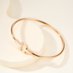 Classic Double T Double White Bay Rose Gold Bracelet