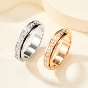 Time Run Narrow Full Diamond Ring