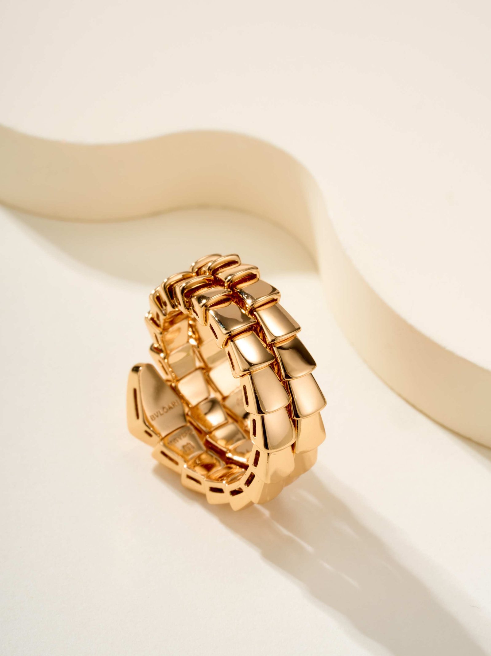 Elastic Snake Ring Double Loop Head and Tail Diamond - Image 8