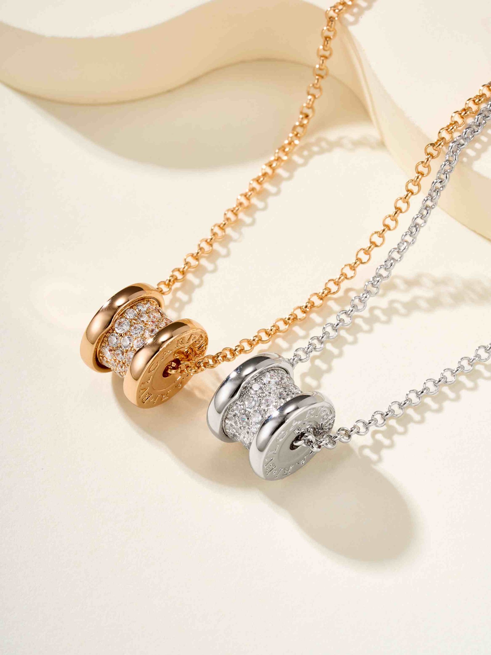 Small waist dense diamond studded necklace (925 sterling silver chain)