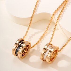 Circular hollow ceramic necklace