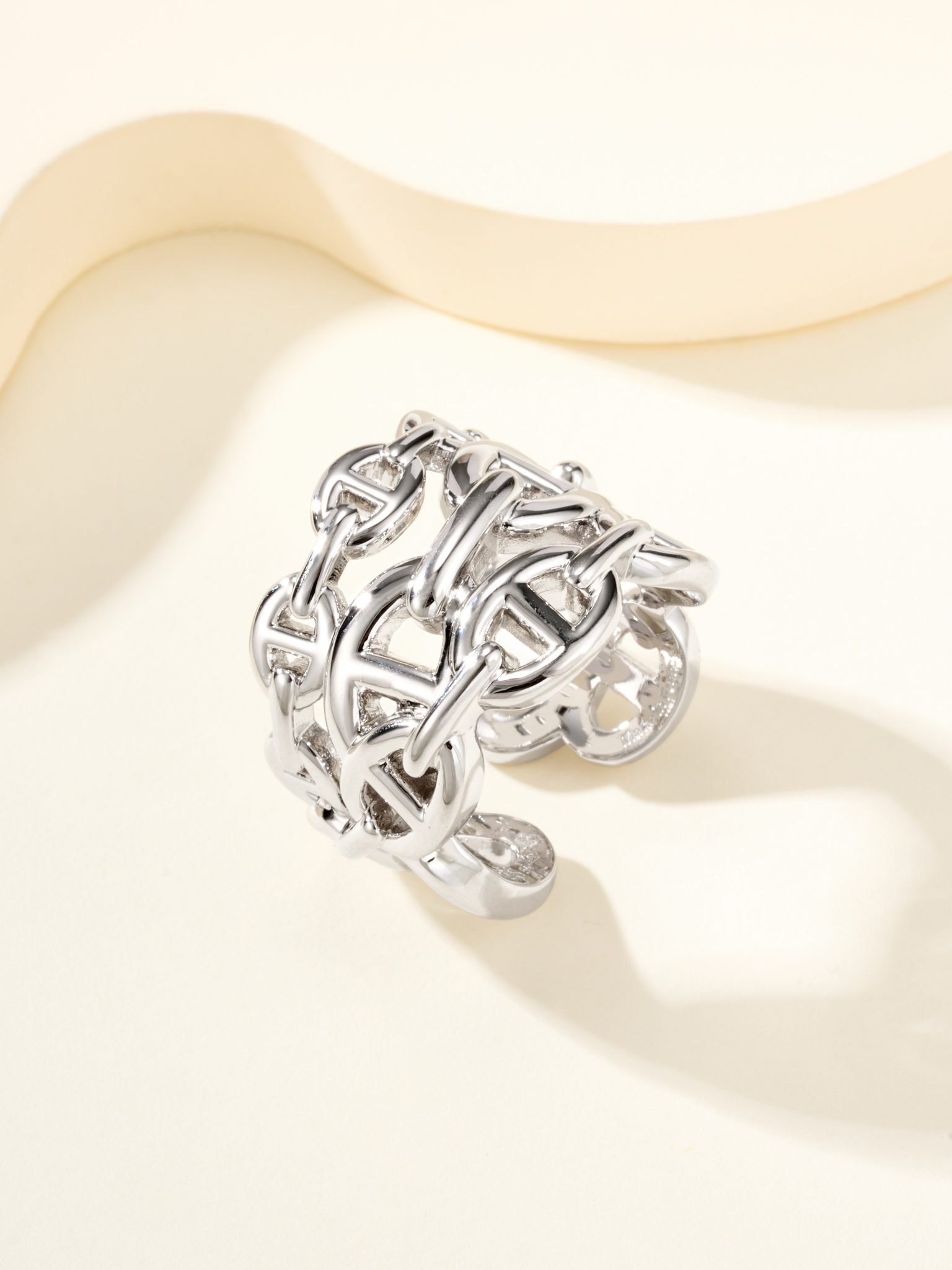 Three-layer pig nose open ring - 图片 4