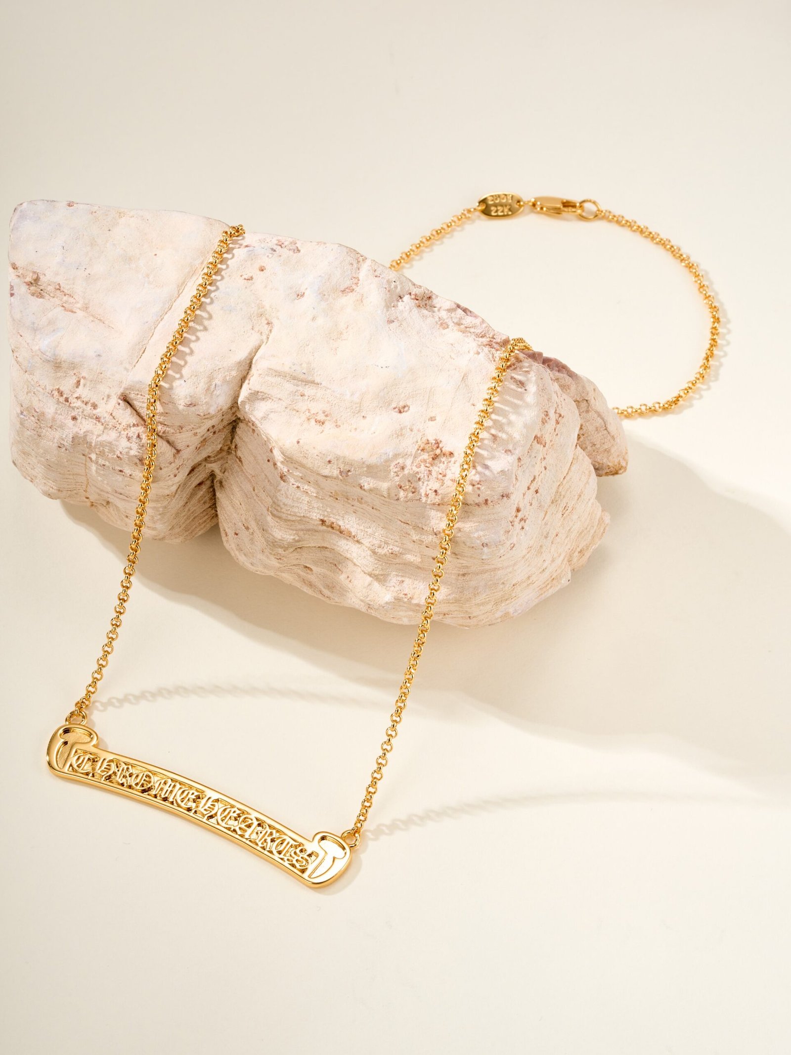 Chrome Hearts 22k Gold Scroll Necklace - Image 8