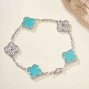 Four Leaf Clover Diamond Tianhe Stone Five Flower Bracelet