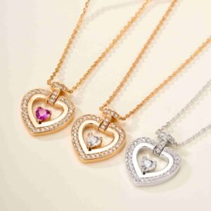 FRED Pretty Woman Heart Corresponding Pink Blue Treasure Necklace