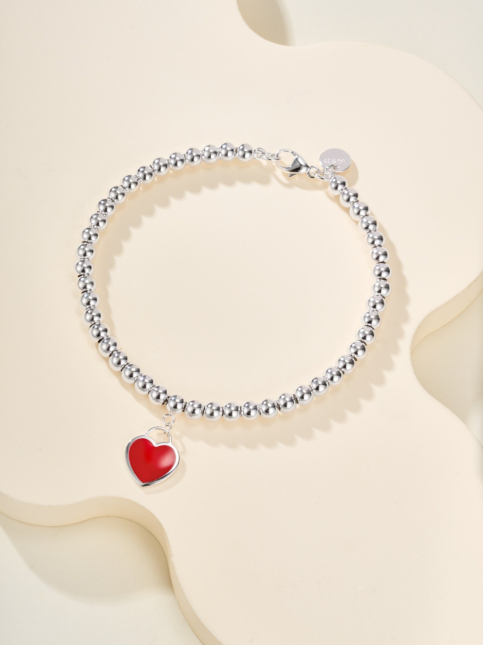 TF Pearl Peach Heart ❤ Bracelet (925 silver) - Image 8