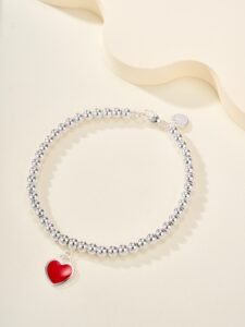 TF Pearl Peach Heart ❤ Bracelet (925 silver)