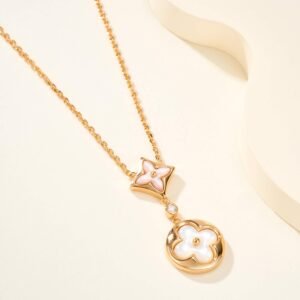 LV Classic Vintage Double Bay Pink Necklace