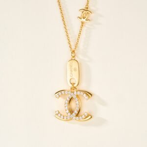 Double C Diamond Pendant Necklace