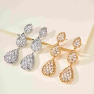 BOUCHERON Full Diamond Waterdrop Long Earrings