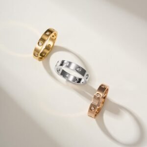 Love Narrow 8-Diamond Pair Ring