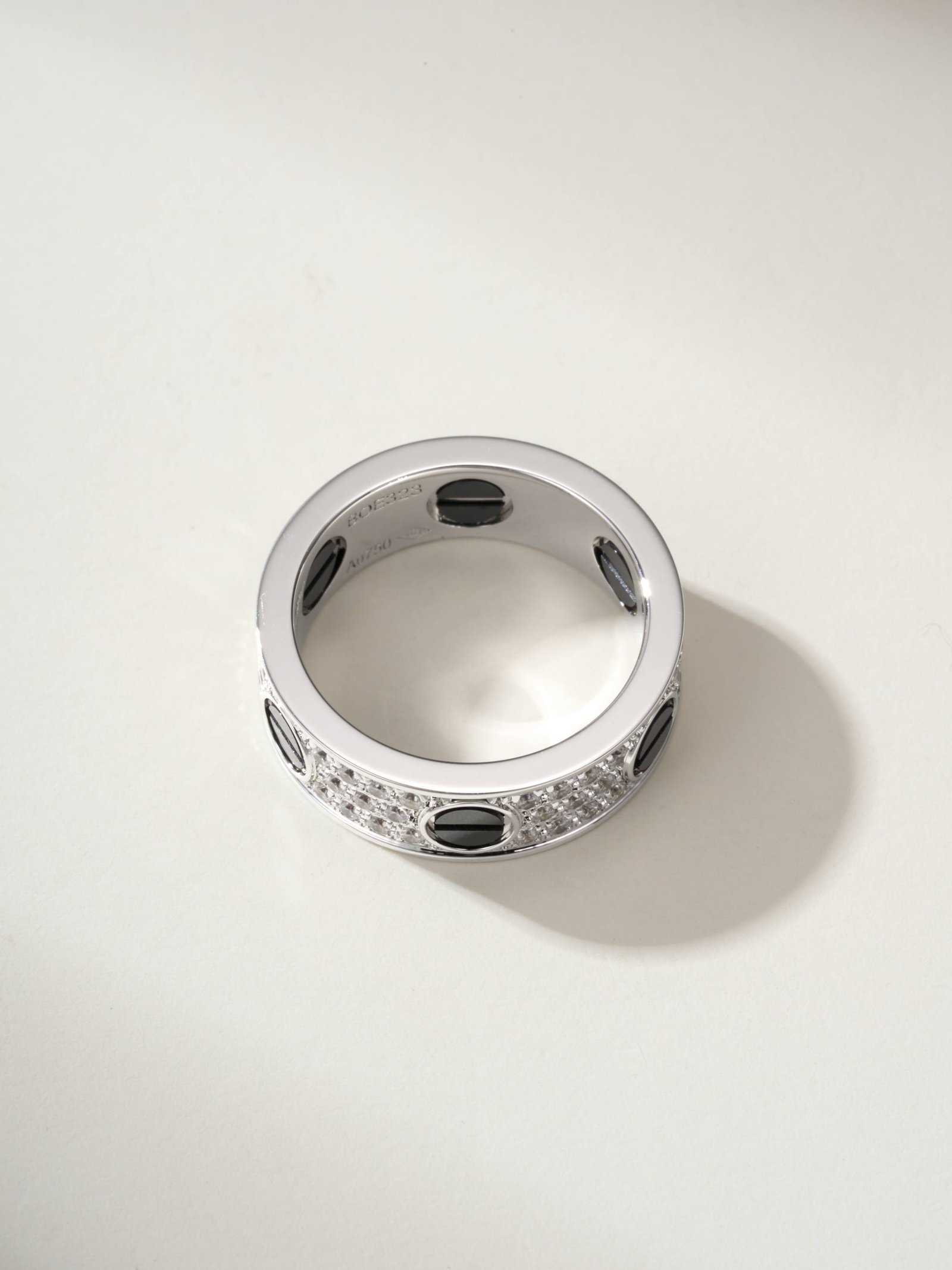 Classic Love Starry Sky Black Nail Ring - 图片 2