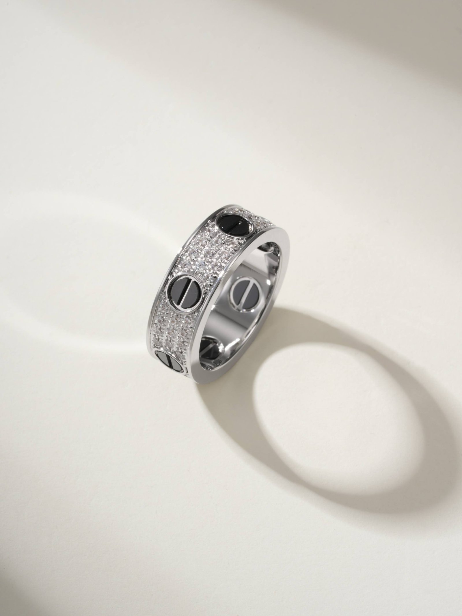 Classic Love Starry Sky Black Nail Ring