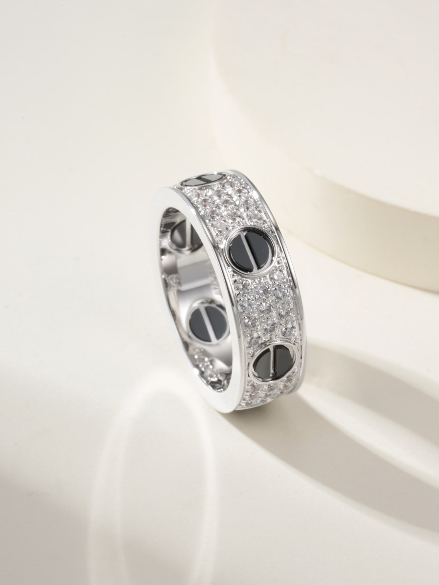 Classic Love Starry Sky Black Nail Ring - 图片 6