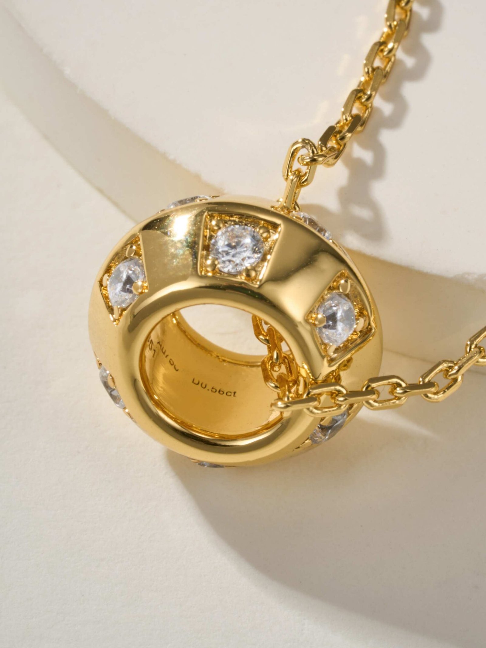 LV Damier Pattern Classic Grid Square Diamond Necklace - 图片 9