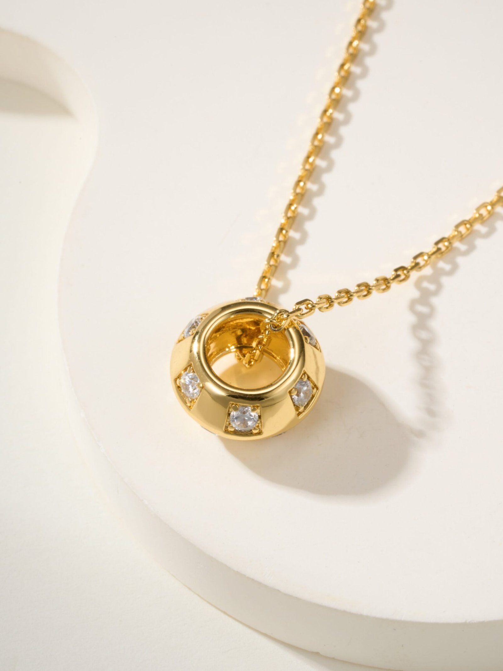 LV Damier Pattern Classic Grid Square Diamond Necklace - 图片 5