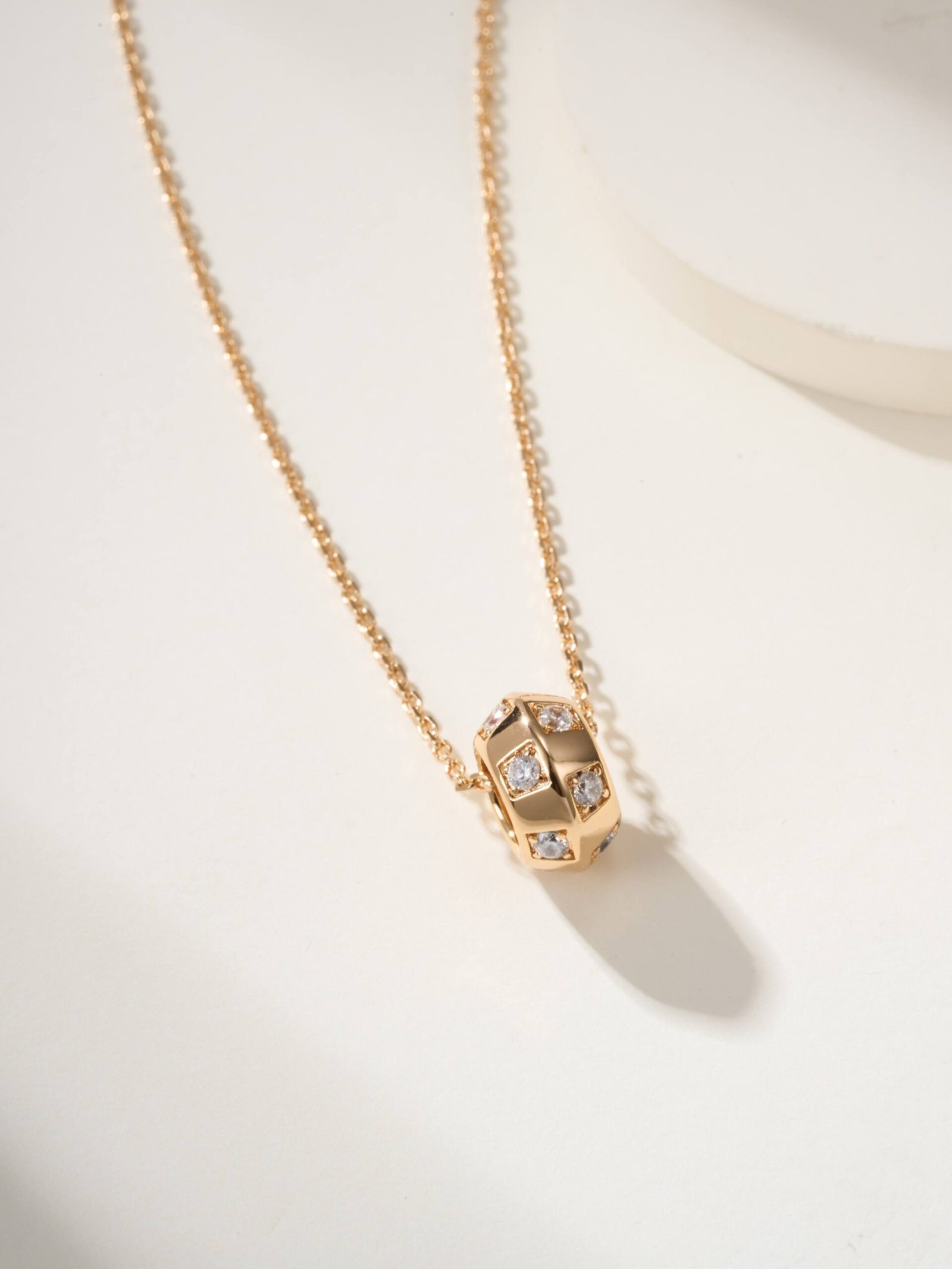 LV Damier Pattern Classic Grid Square Diamond Necklace - 图片 6