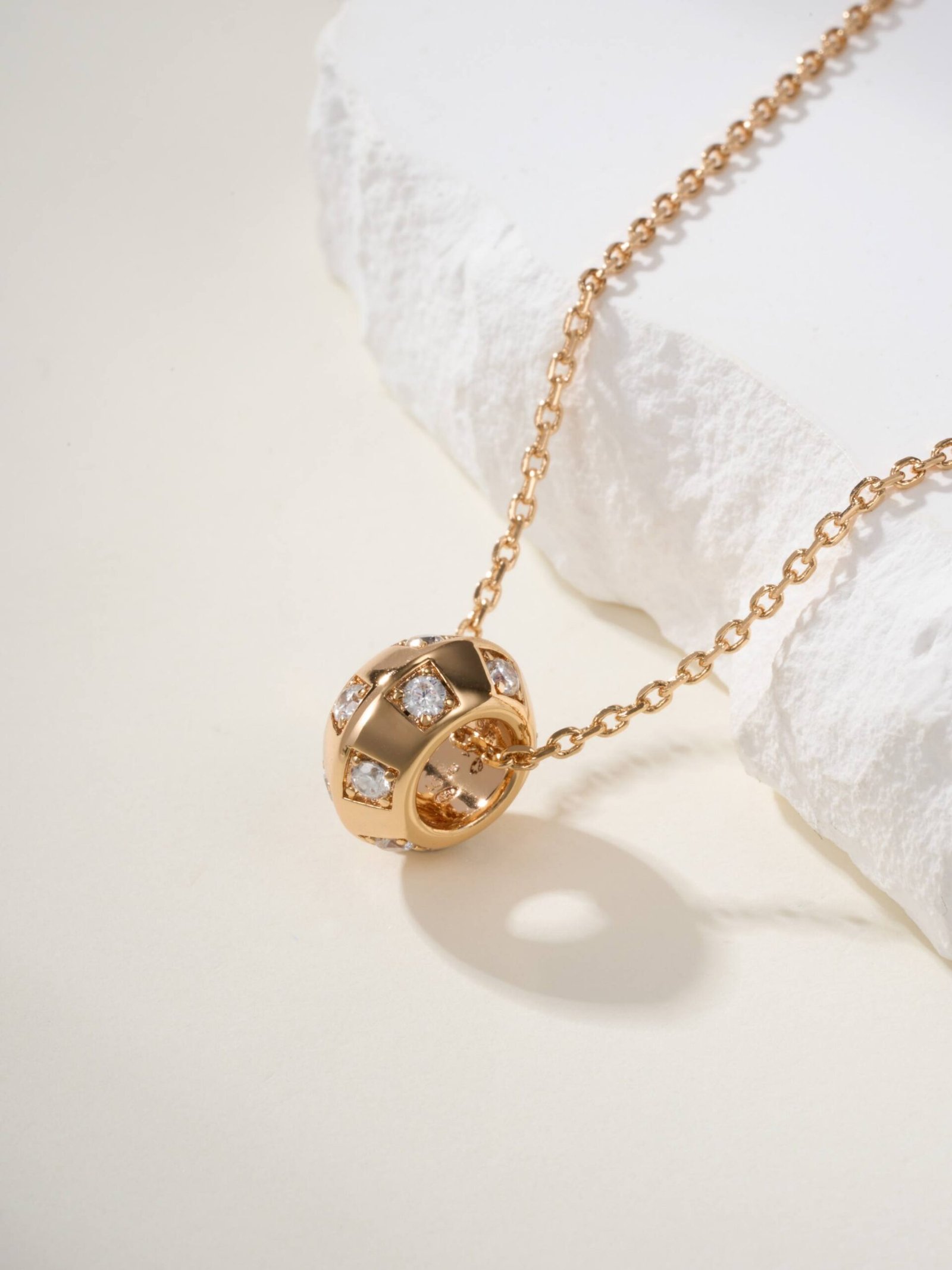 LV Damier Pattern Classic Grid Square Diamond Necklace - 图片 7