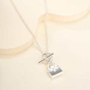 Birlin bag silver necklace