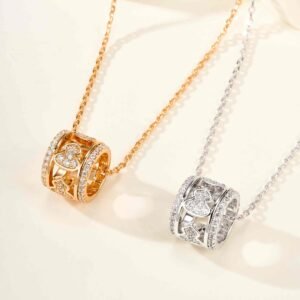 Circle full diamond gourd necklace