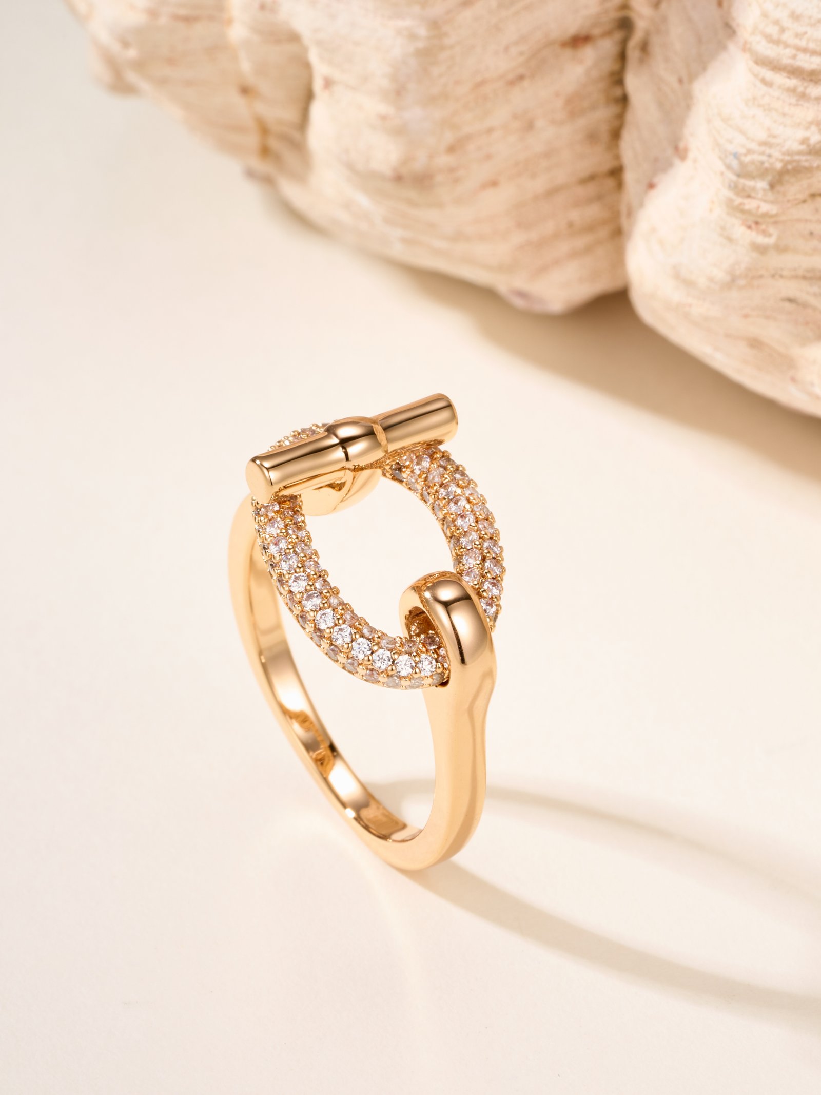 New Pig Nose OT Button with Diamond Set Ring