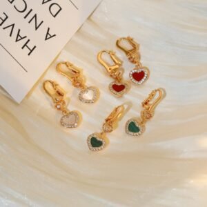 Happy Hearts series diamond studded earrings