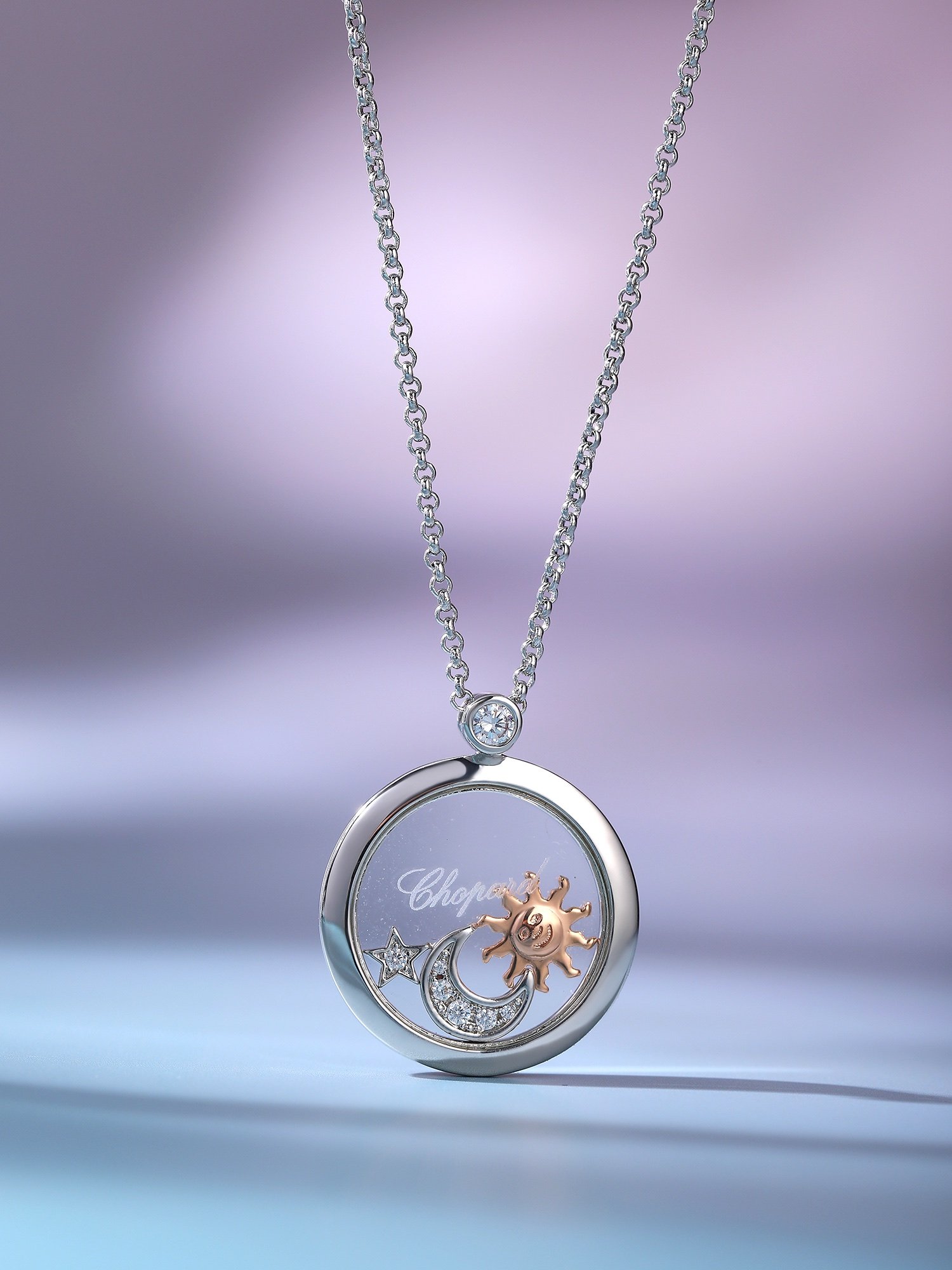 Happy Diamonds Series Sun Moon Star Necklace