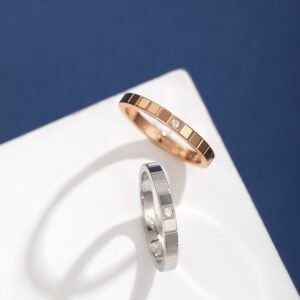 Ice Cube Pure Single Diamond Ring Narrow