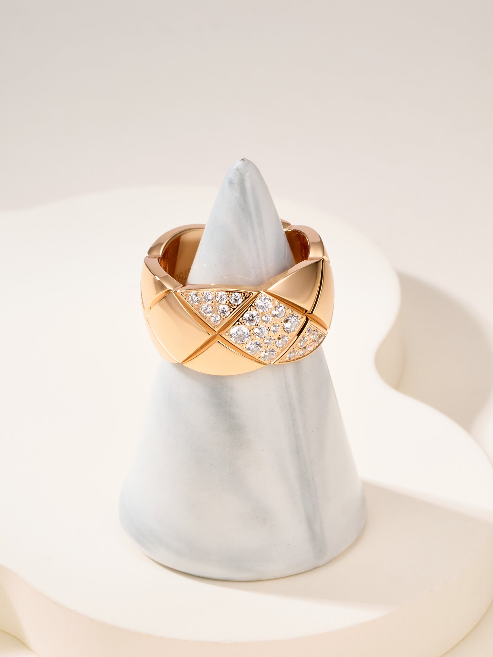 Coco large slanted diamond grid ring (CNC hand set diamond) - Image 15