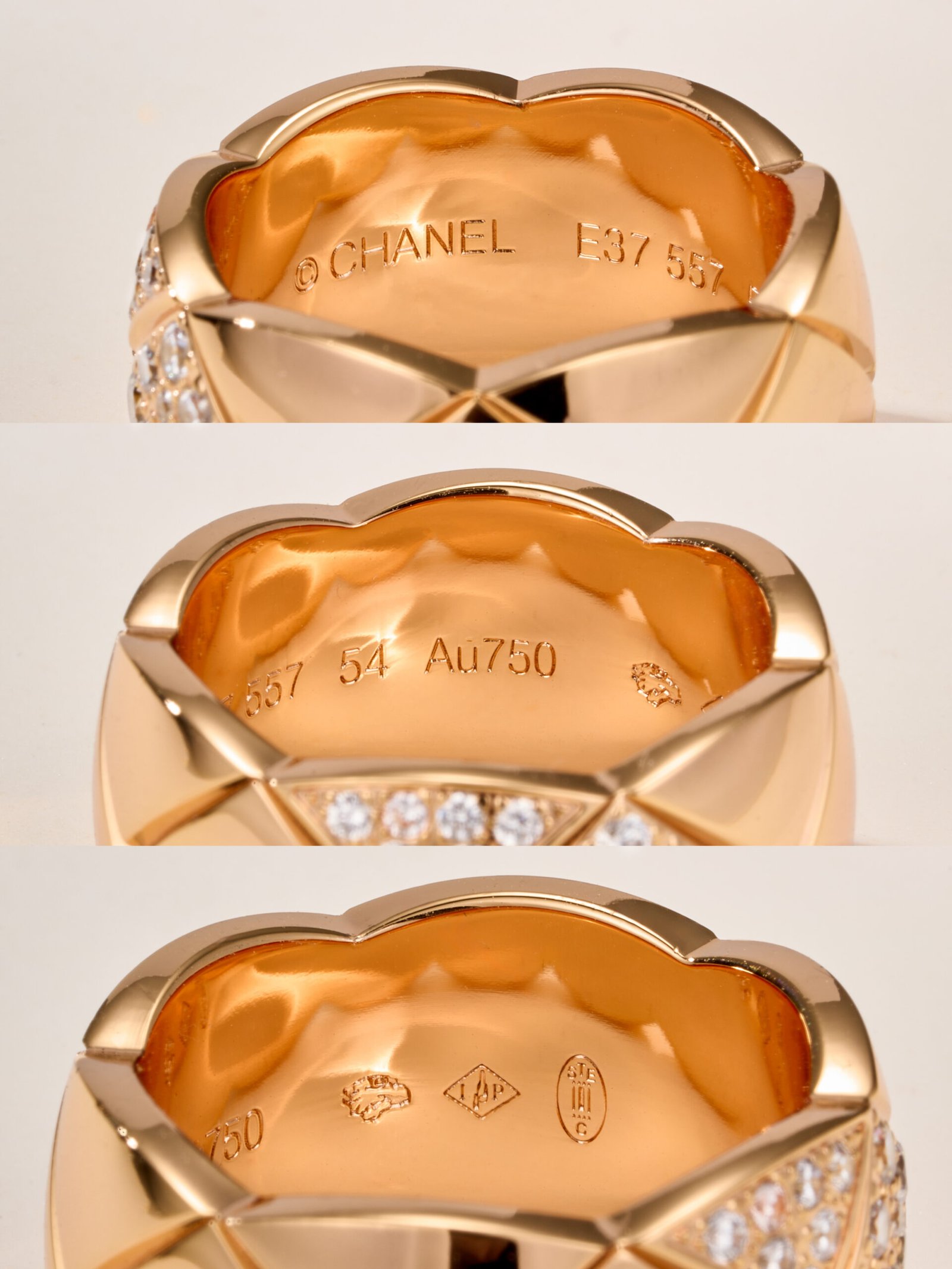 Coco large slanted diamond grid ring (CNC hand set diamond) - Image 4