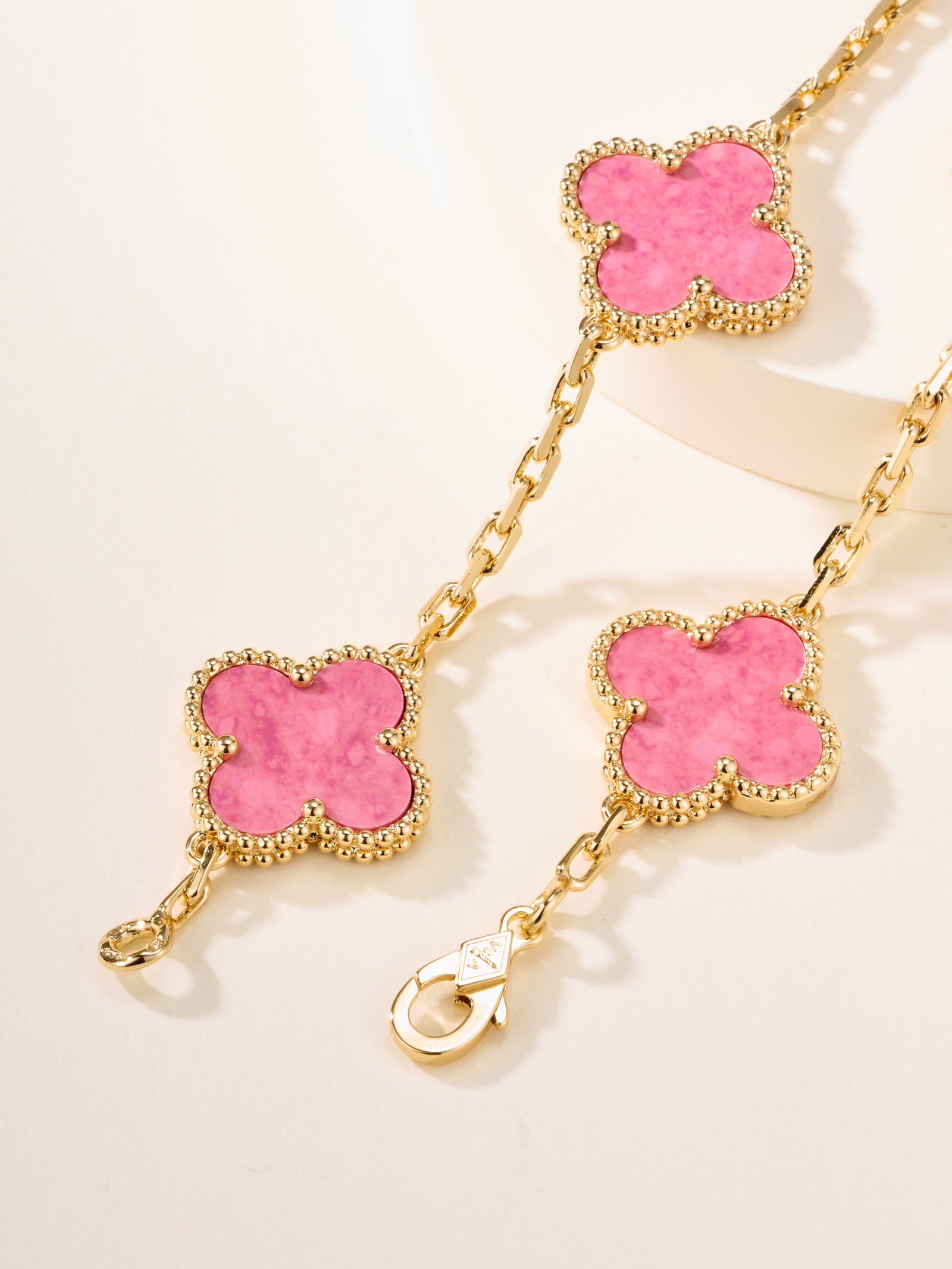 Rose Stone Five Flower Rose Gold Bracelet - 图片 9