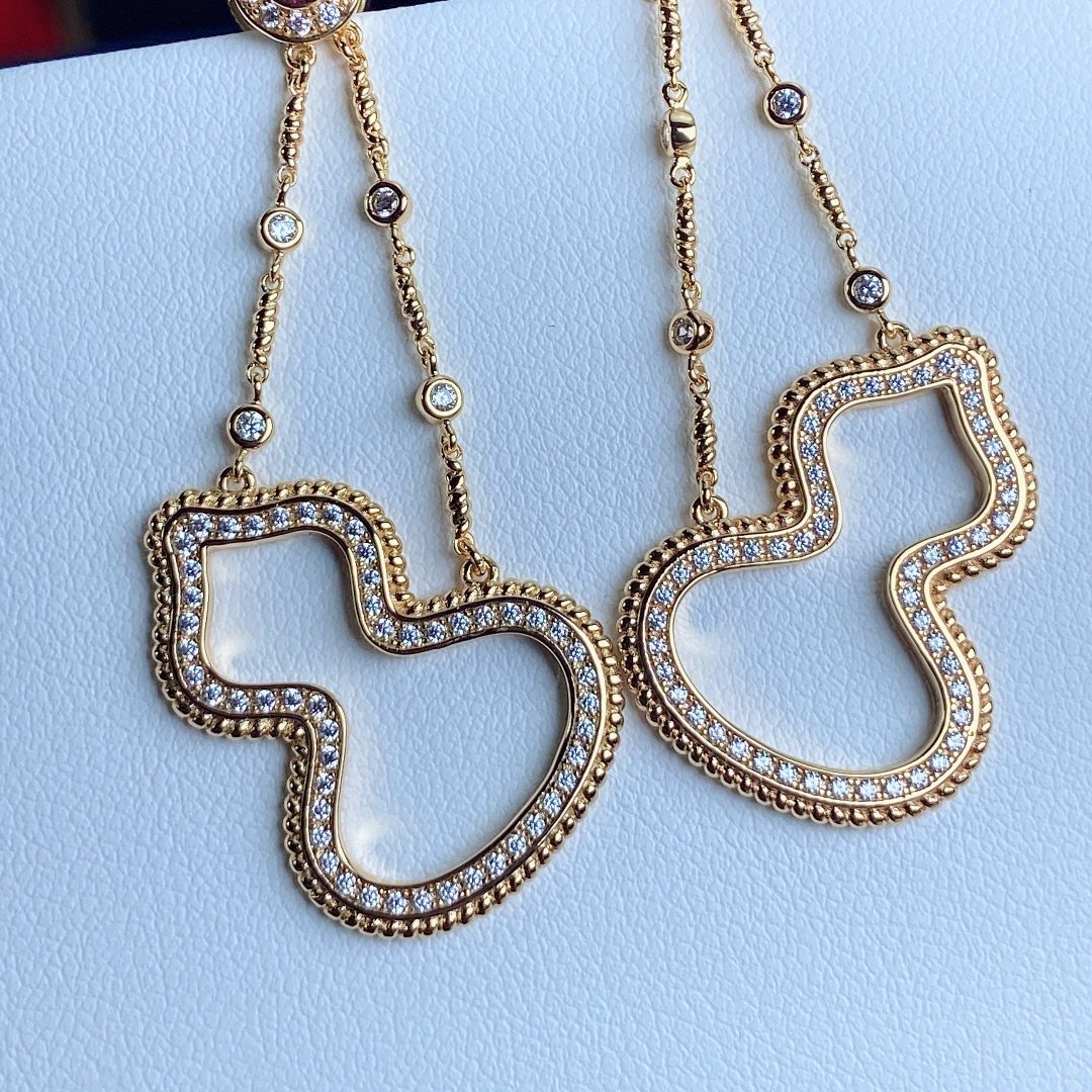 New Double Gourd Ruby Jewelry Earrings - Image 4