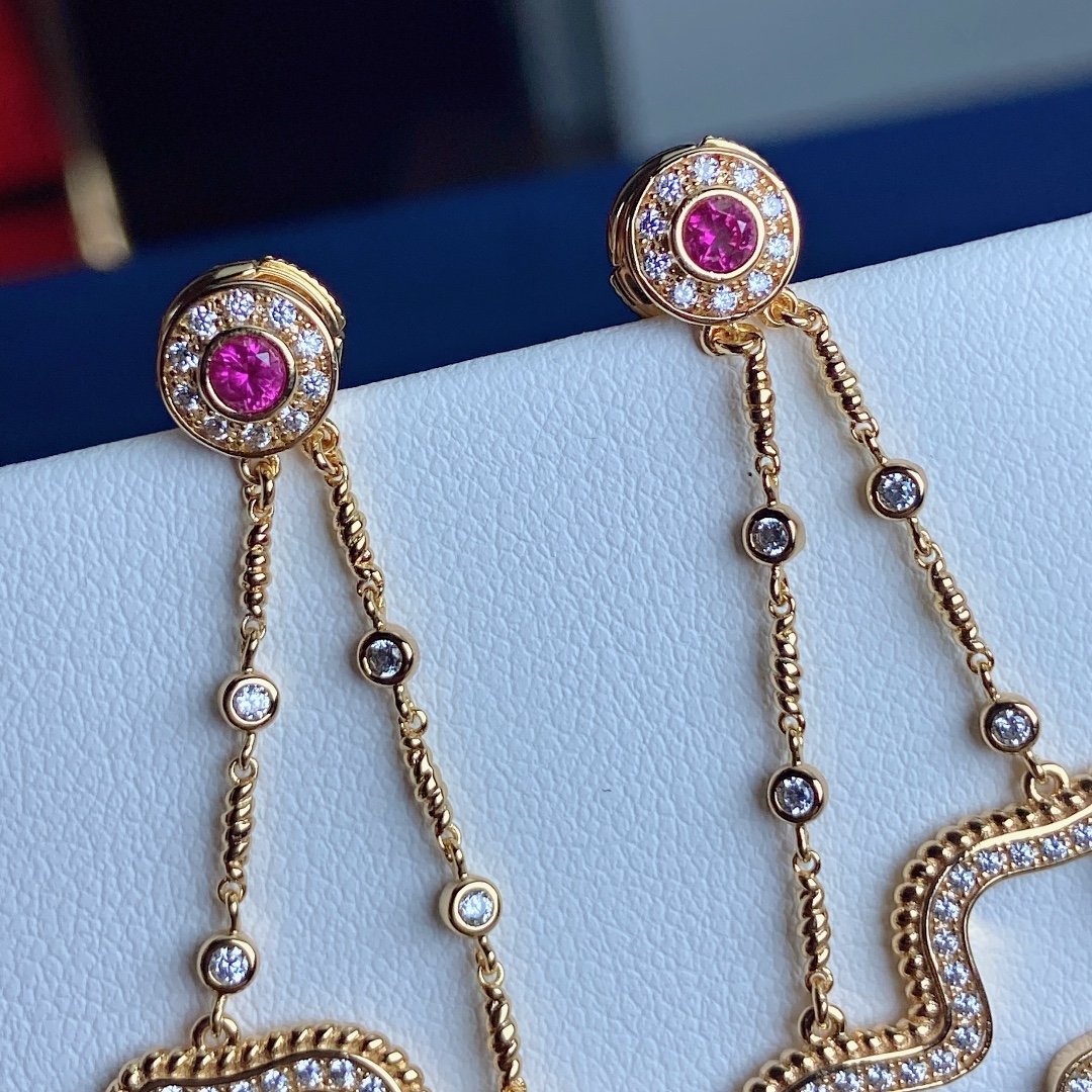 New Double Gourd Ruby Jewelry Earrings - Image 3