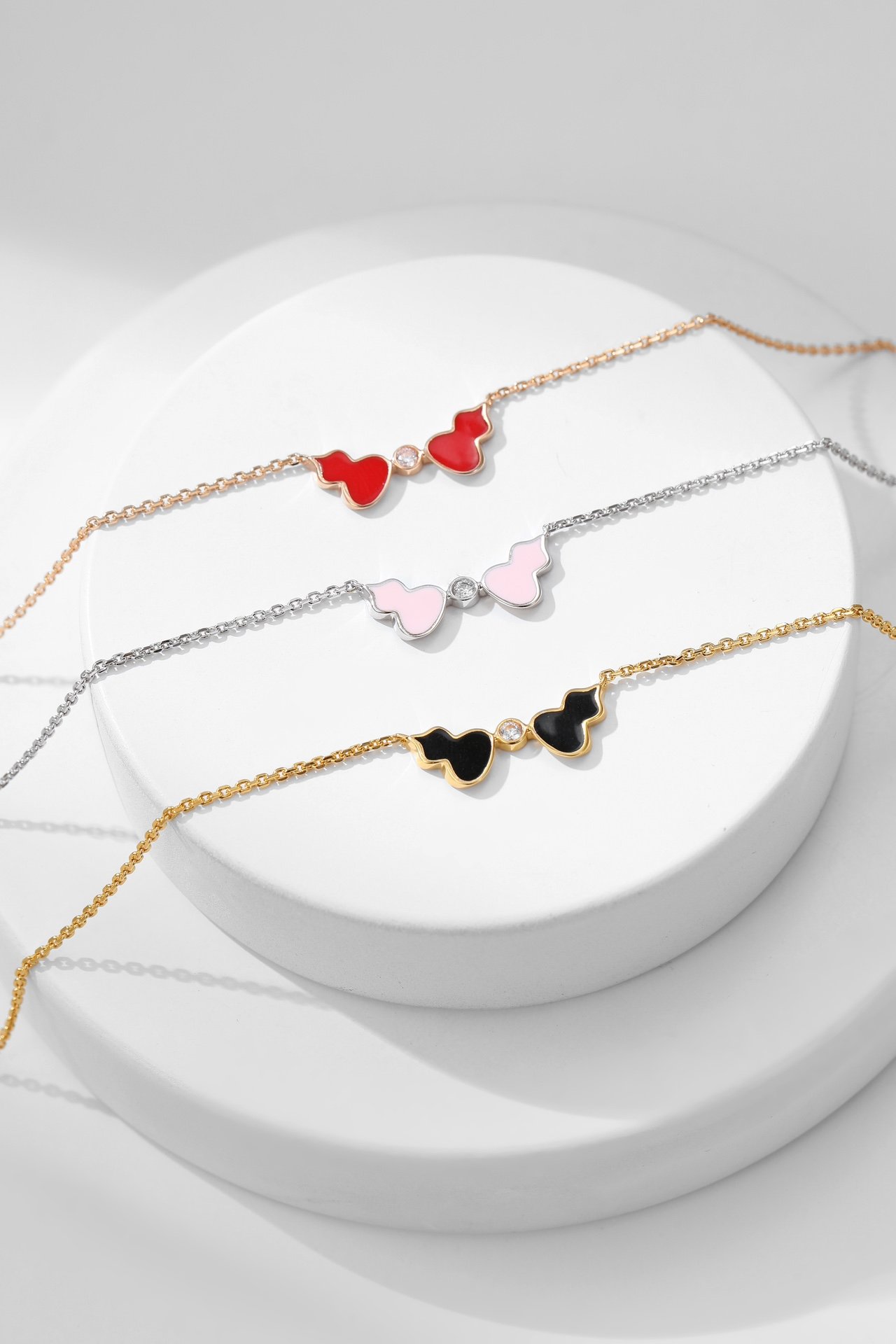 Small size double gourd necklace with diamonds - 图片 12