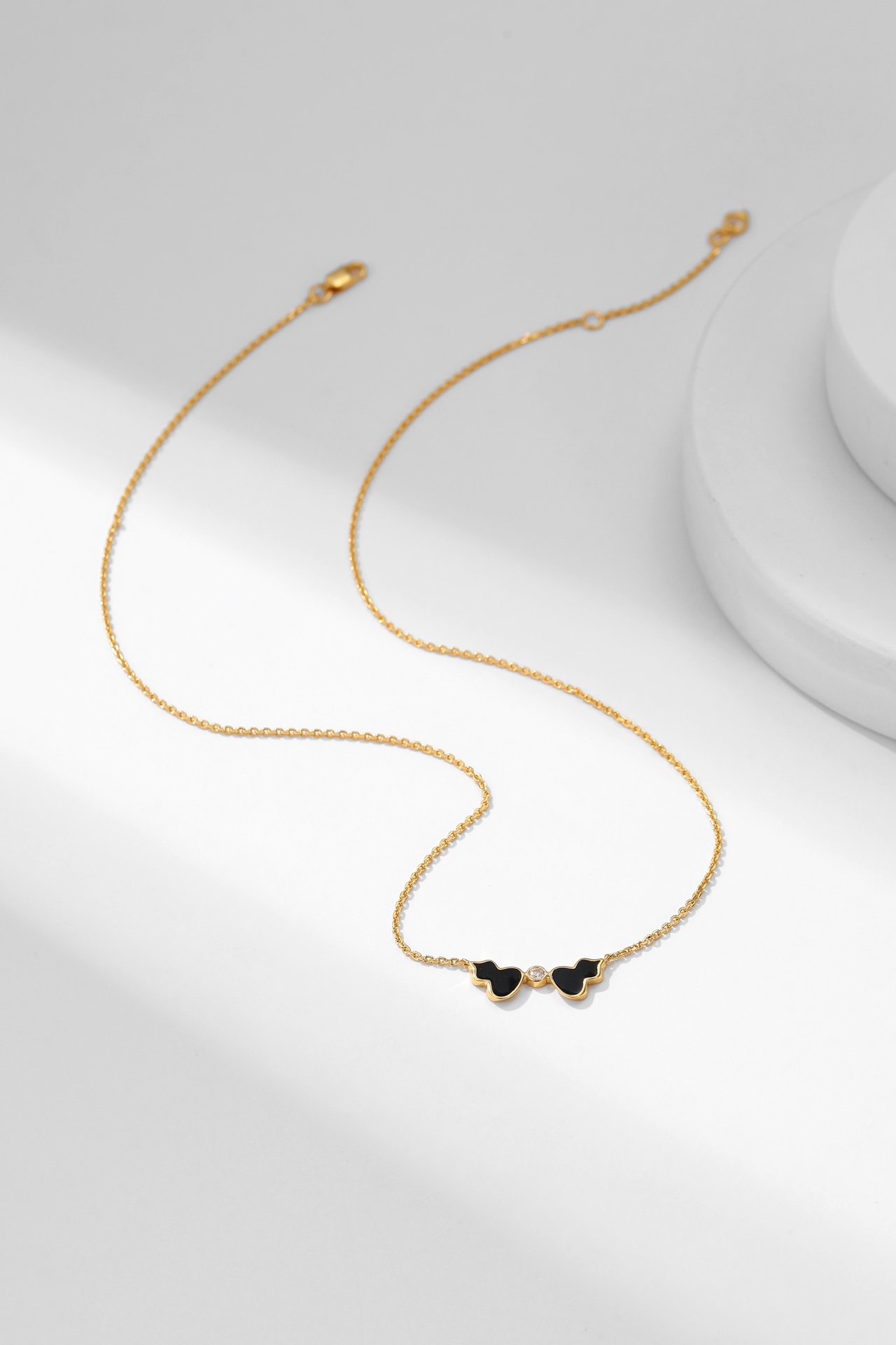 Small size double gourd necklace with diamonds - 图片 13