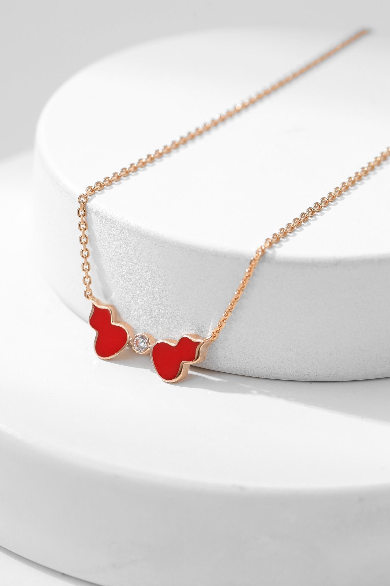 Small size double gourd necklace with diamonds - 图片 16