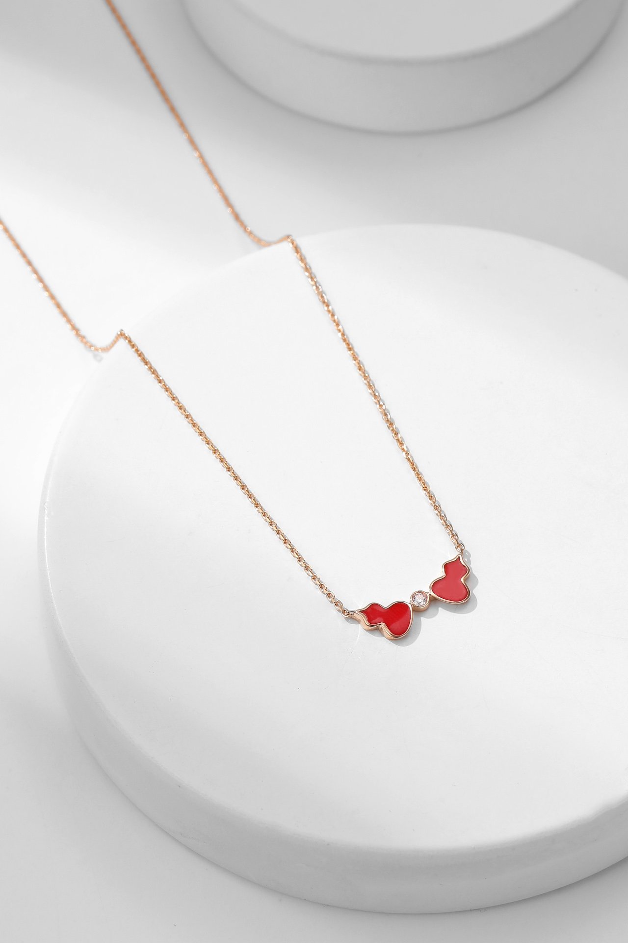 Small size double gourd necklace with diamonds - 图片 11