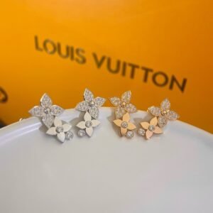LV Star Blossom Double Diamond Earrings (CNC Hand Set)