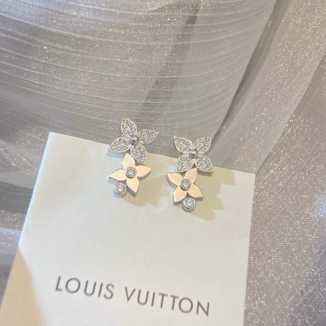 LV Star Blossom Double Diamond Earrings (CNC Hand Set) - 图片 5