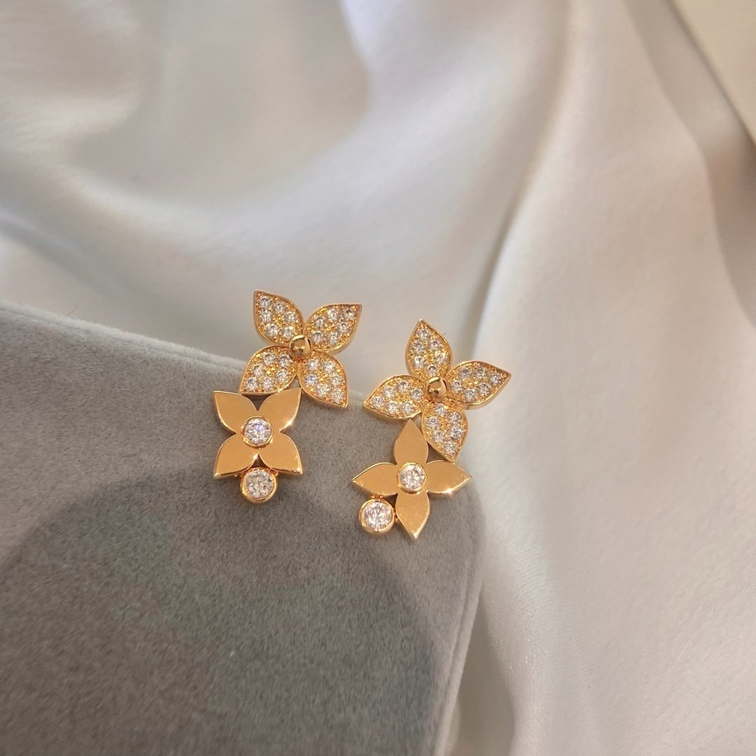 LV Star Blossom Double Diamond Earrings (CNC Hand Set) - 图片 9