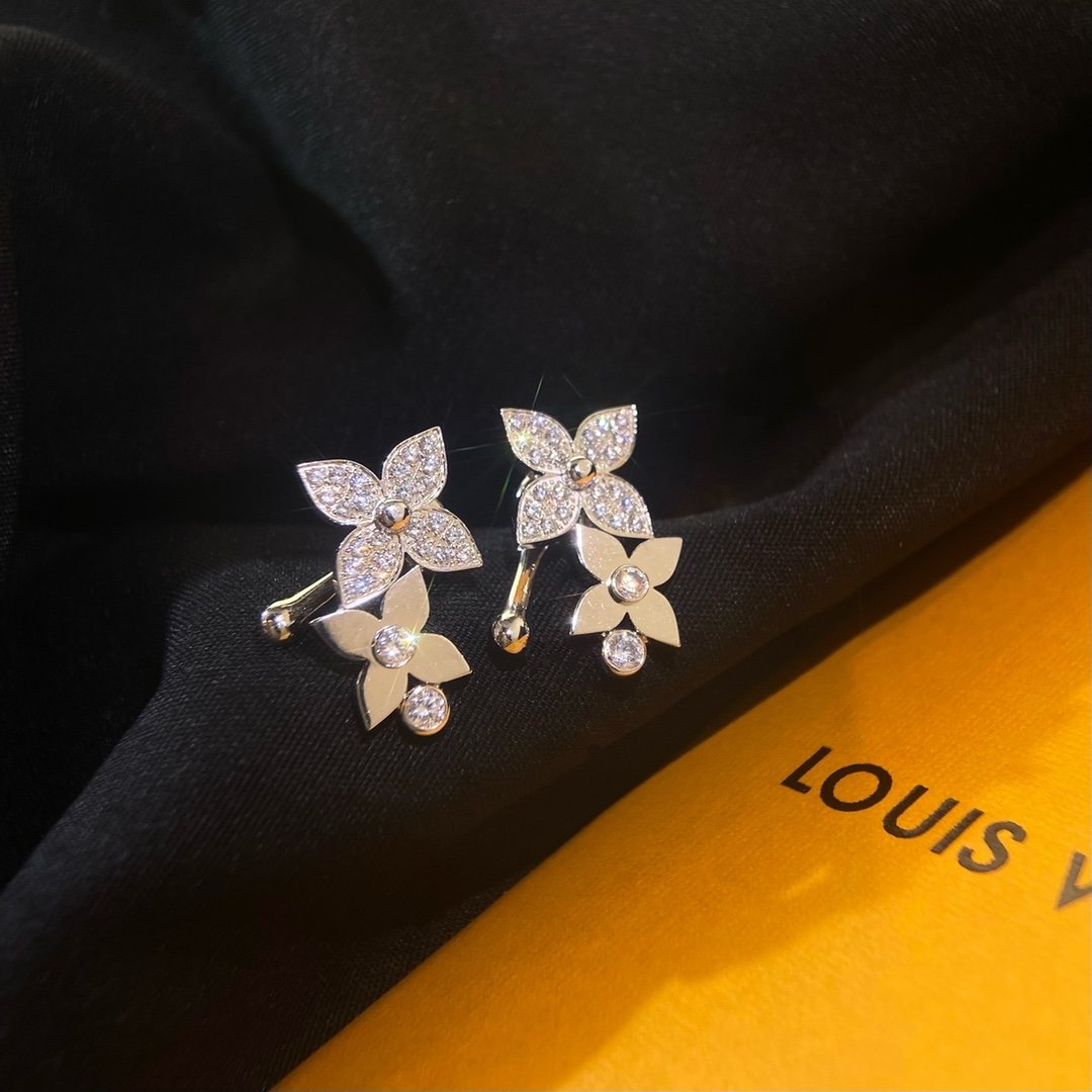LV Star Blossom Double Diamond Earrings (CNC Hand Set) - 图片 8