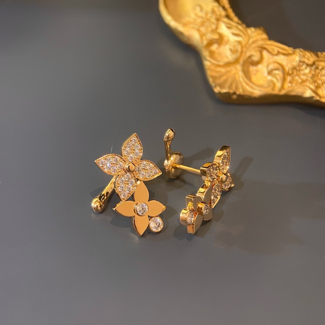 LV Star Blossom Double Diamond Earrings (CNC Hand Set) - 图片 2
