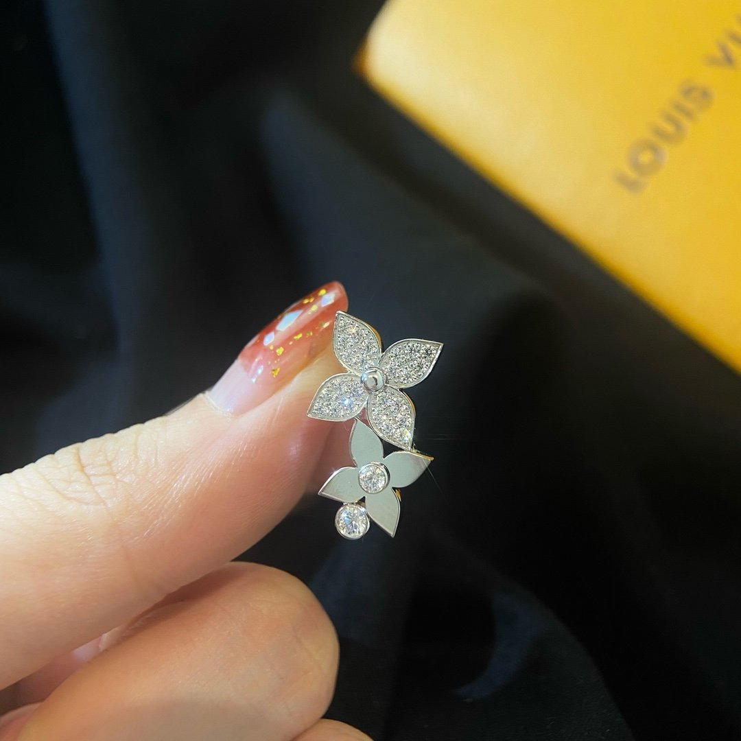 LV Star Blossom Double Diamond Earrings (CNC Hand Set) - 图片 7