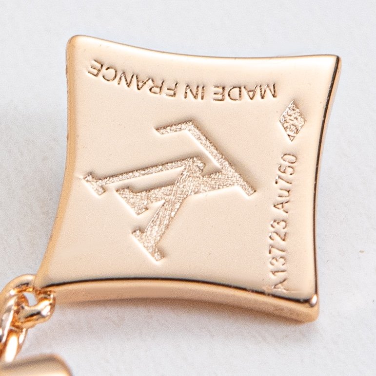 LV idle blossom floral pattern diamond studded earrings - 图片 3